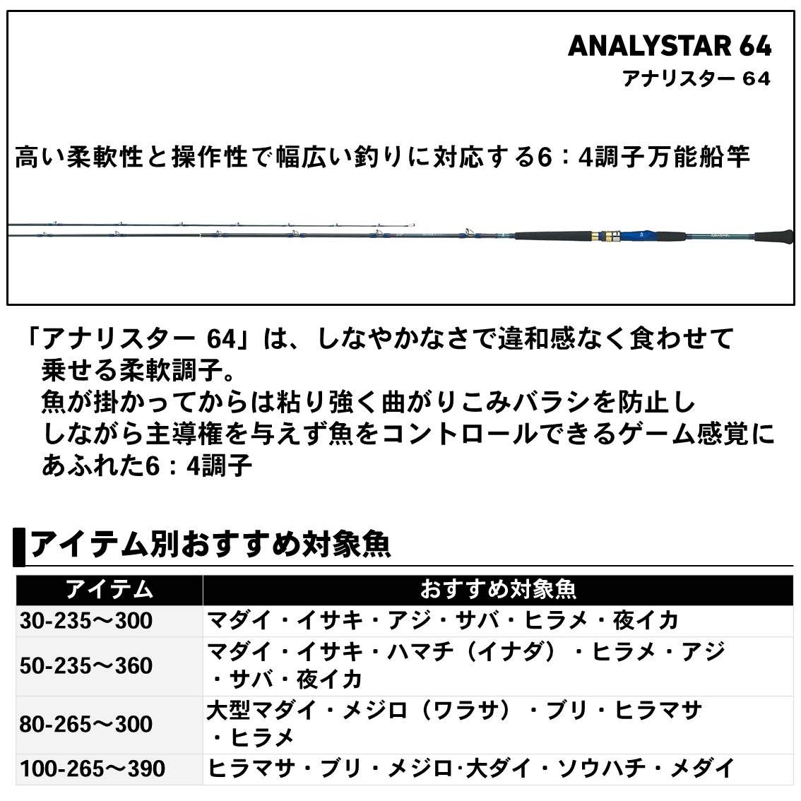 Amazon | ダイワ(DAIWA) 船竿 アナリスター64 50-265 釣り竿